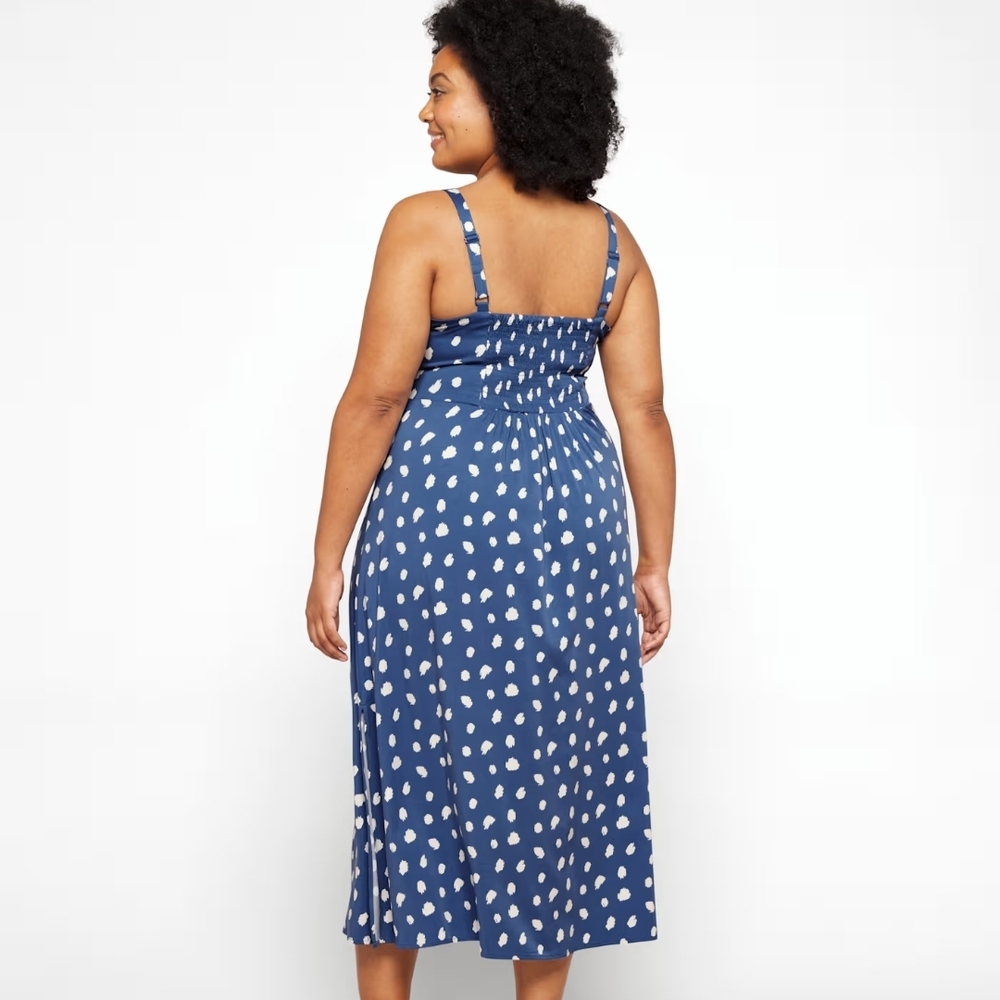 41 Hawthorn Blue Polka Dot Midi Dress Size 1x Nwt - Picture 2 of 4